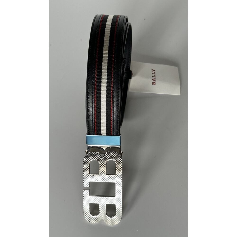 Bally Men's Double Sided Mirror B Black Leather Belt 38/95 IT 6235346 NWT $420
